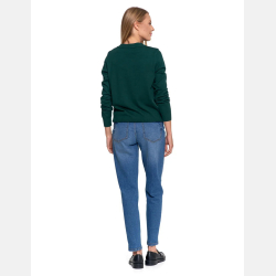 ZIELONY sweter damski na zamek BOMBERKA MORAJ